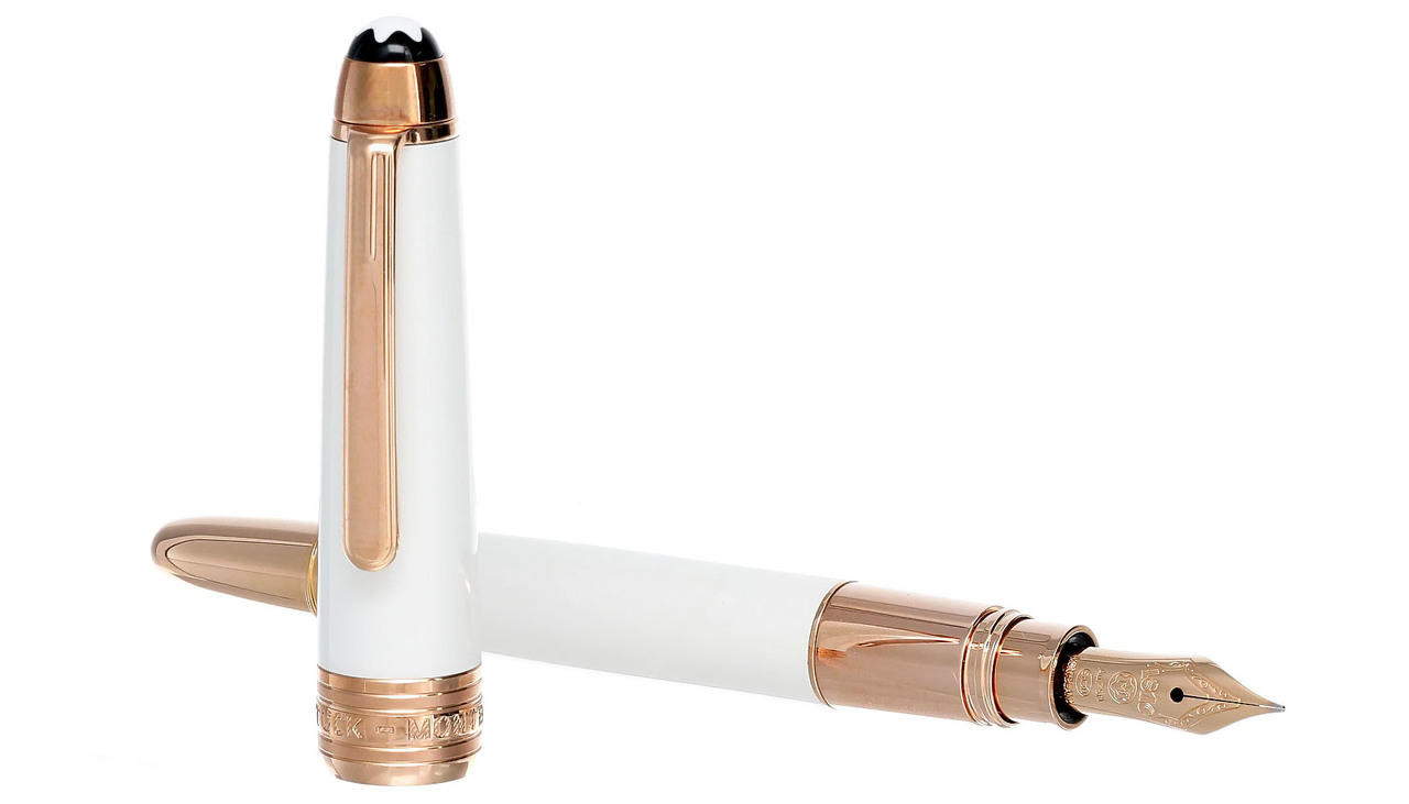 MONTBLANC MeisterstÃ¼ck 114 White Solitaire (F) Nib Rose Gold