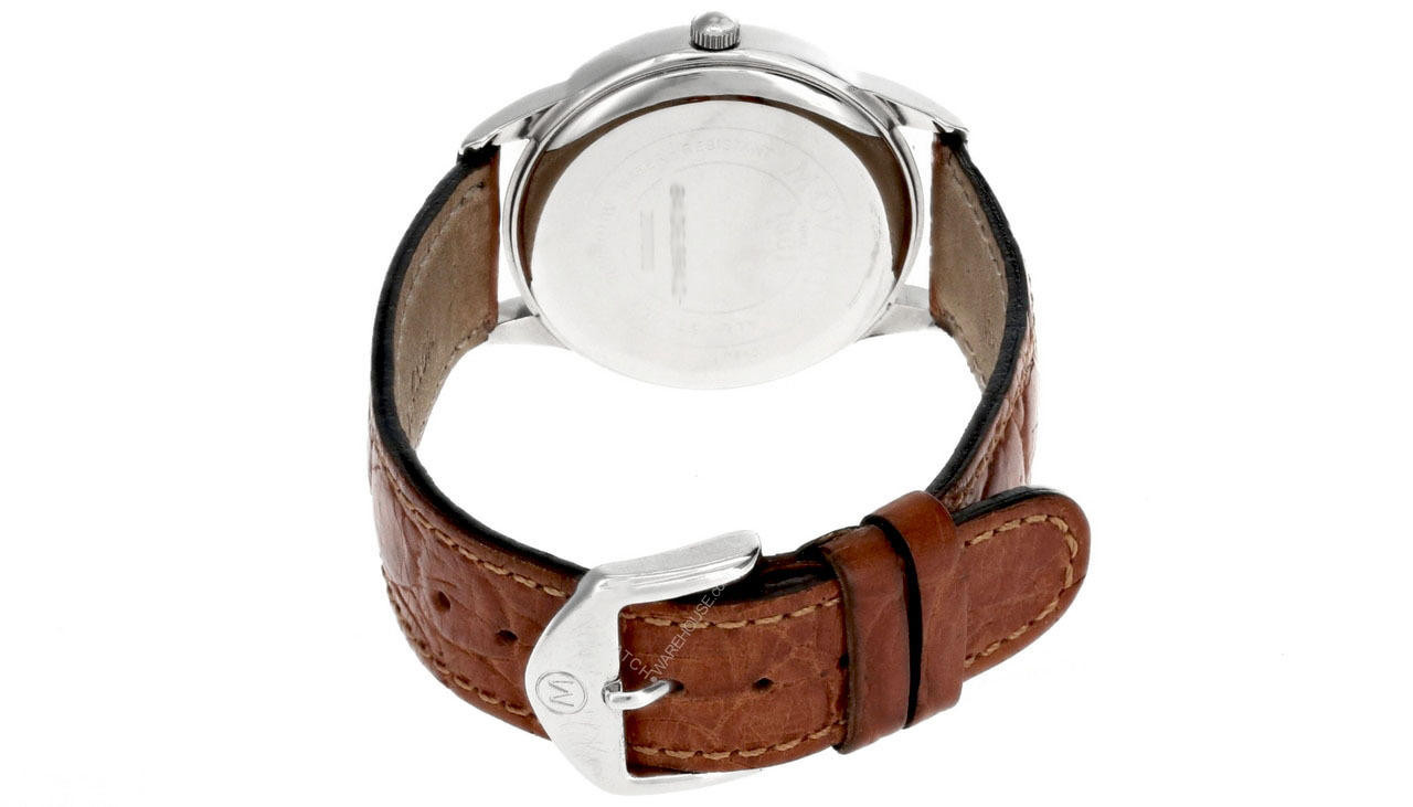 MOVADO Automatic SS Silver Dial Brown Leather Men's Watch 84.D6