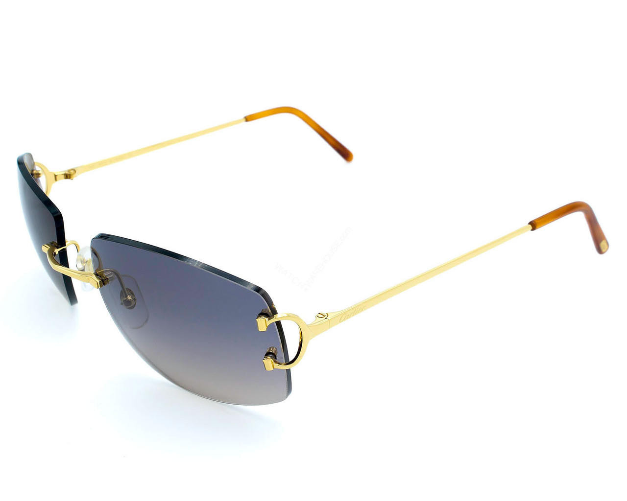 Cartier White Horn Glasses, Gold Detail, Smoke Purple Lens CT0046O-001 –  All Eyes On Me