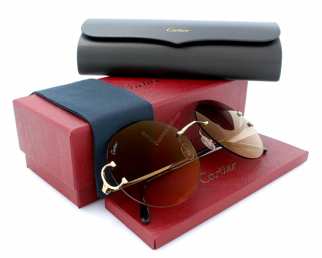 CARTIER C Decor Gold With BRN Lens 58MM Women