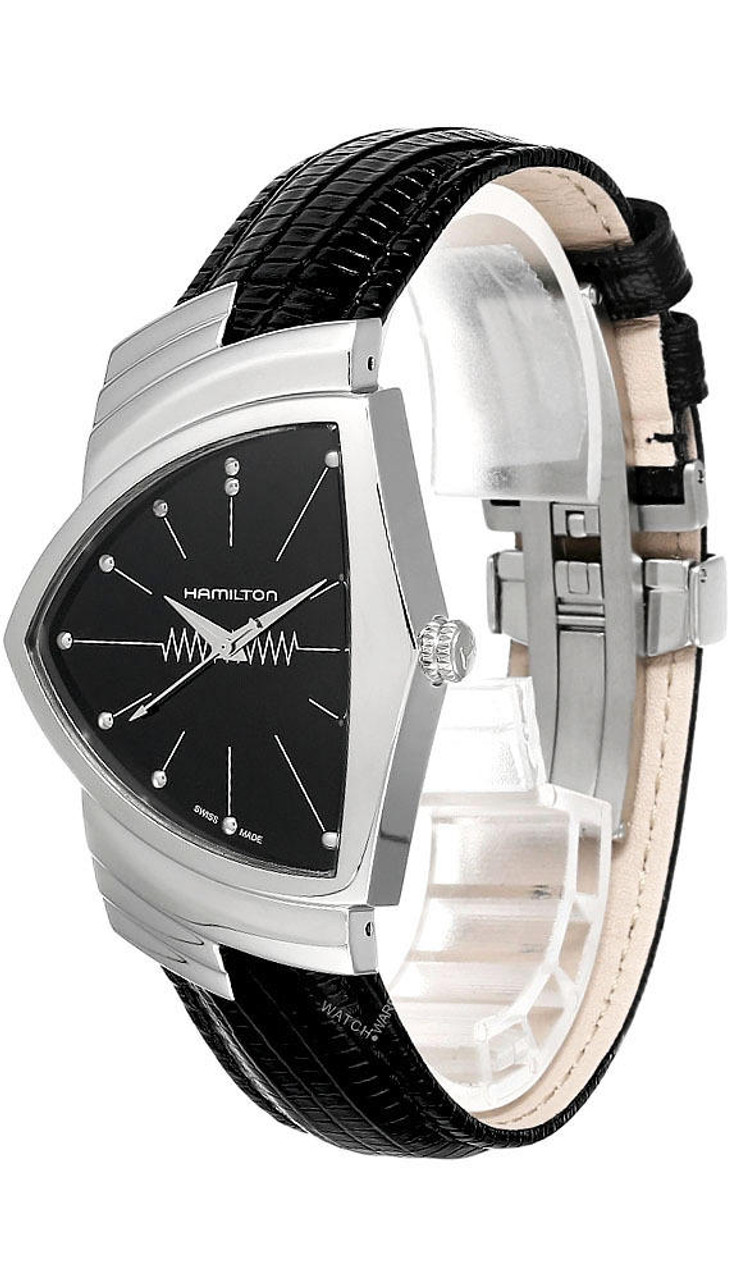 HAMILTON Ventura 31MM Quartz Black Dial Leather Men's Watch H24411732