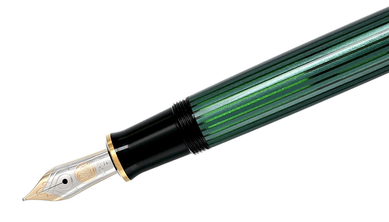 PELIKAN Souveran M600 Black/Green GT Fine (F) Nib Fountain