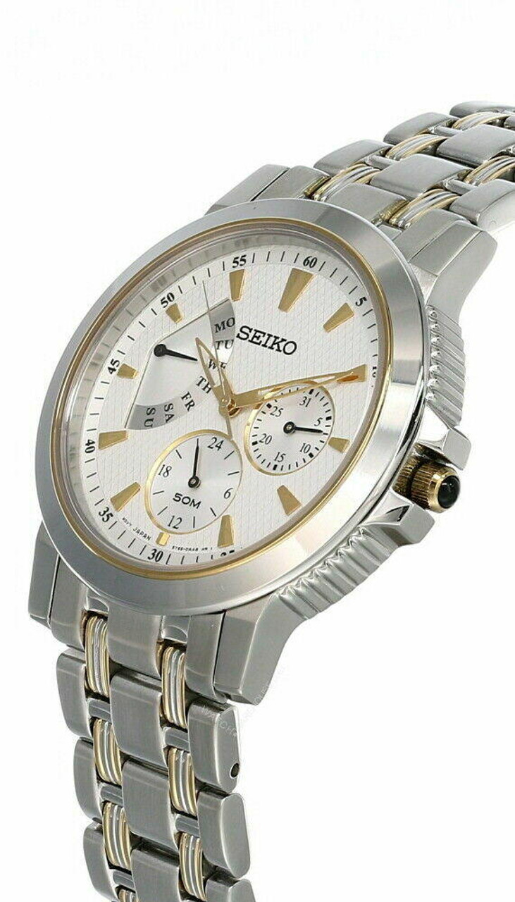 SEIKO White Dial 38MM S-Steel Bracelet Men's Watch SNT002