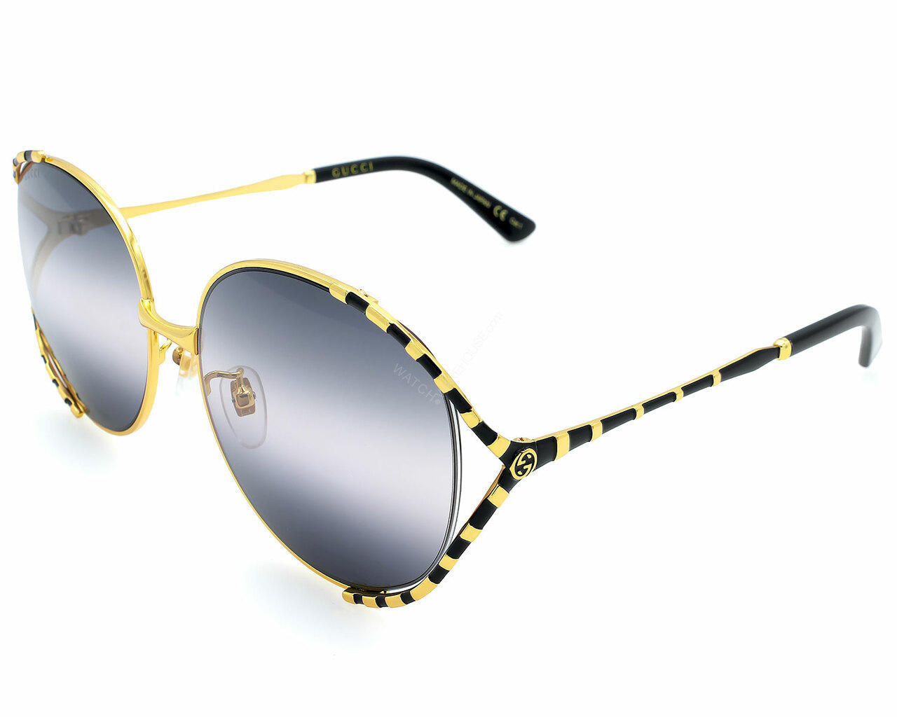 Eyewear Brands GUCCI Gold/Black/Gray Gradient 59-17-135MM Womens Sunglasses GG0595S 001