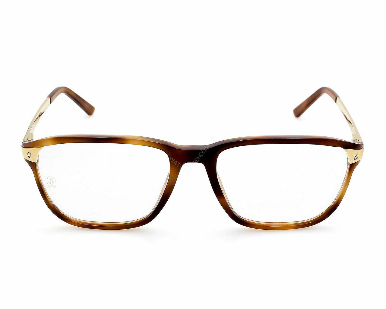 CARTIER Havana/Gold Lens 56-140MM Unisex Eyeglasses CT0075O