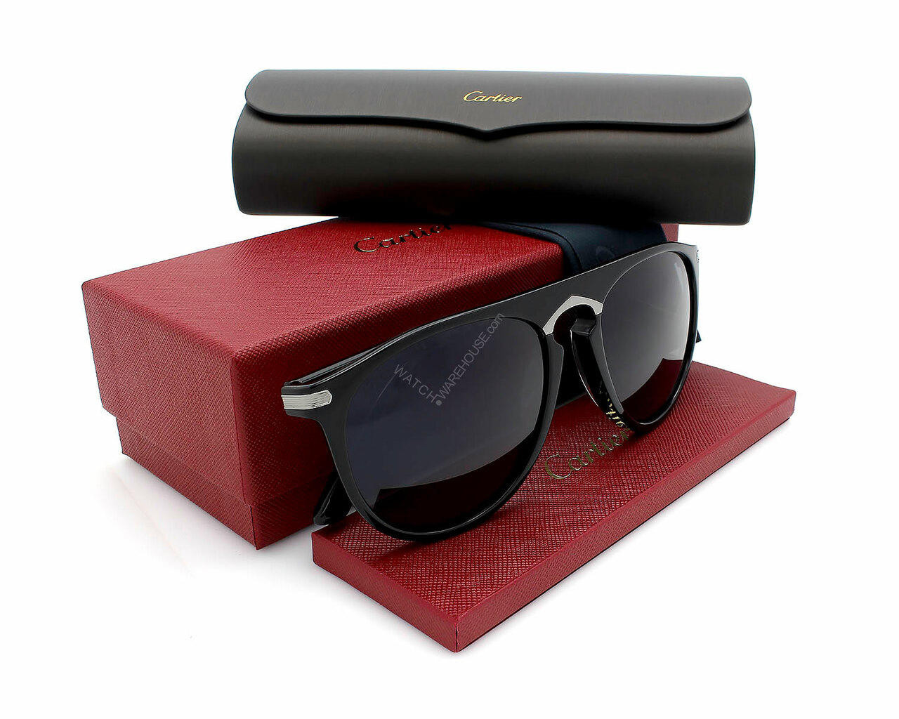 CARTIER Black/Gray Lens 56-145MM Unisex Sunglasses CT0013S  display picture 1
