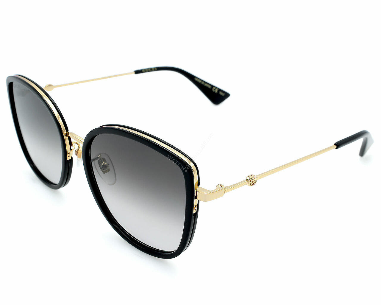 Eyewear Brands GUCCI Black/Gold/Gray Lens 56-145MM Womens Sunglasses GG0606SK 001 Eyewear Brands GUCCI Black/Gold/Gray Lens 56-145MM Womens Sunglasses GG0606SK 001