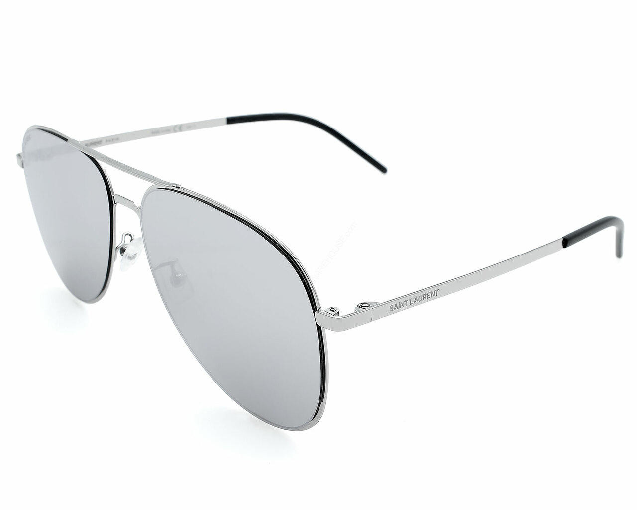 Eyewear Brands SAINT LAURENT Silver Mirror Lens 60-145MM Unisex Sunglasses SL CLASSIC 11 SLIM 003 Eyewear Brands SAINT LAURENT Silver Mirror Lens 60-145MM Unisex Sunglasses SL CLASSIC 11 SLIM 003