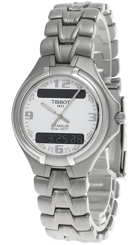 TISSOT 41MM White Dial Analog/Digital Titanium Men's Watch  T65.7.188.31/T6571883