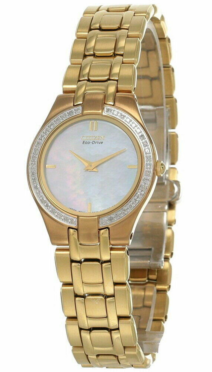CITIZEN Eco Drive MOP Dial 2-Tone SS Women's Watch EP5544
