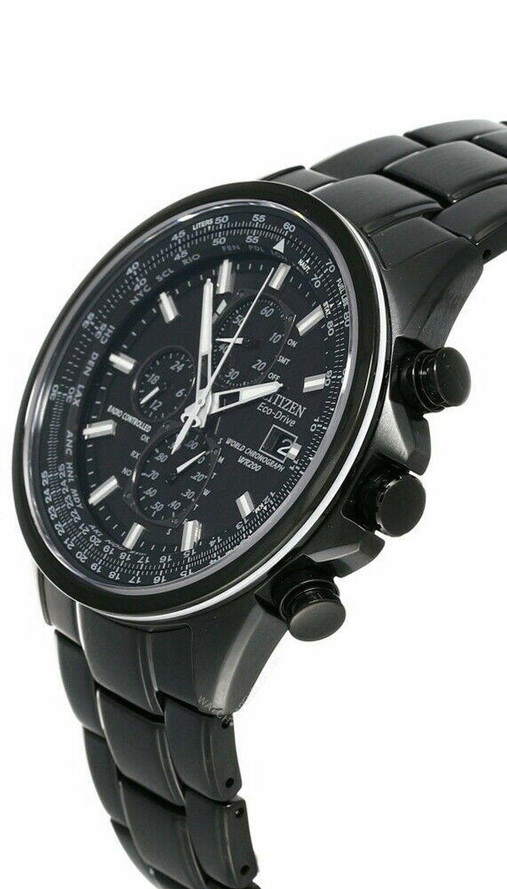 CITIZEN Eco Drive Black Dial SS Men's Watch AT8025-51E | Fast