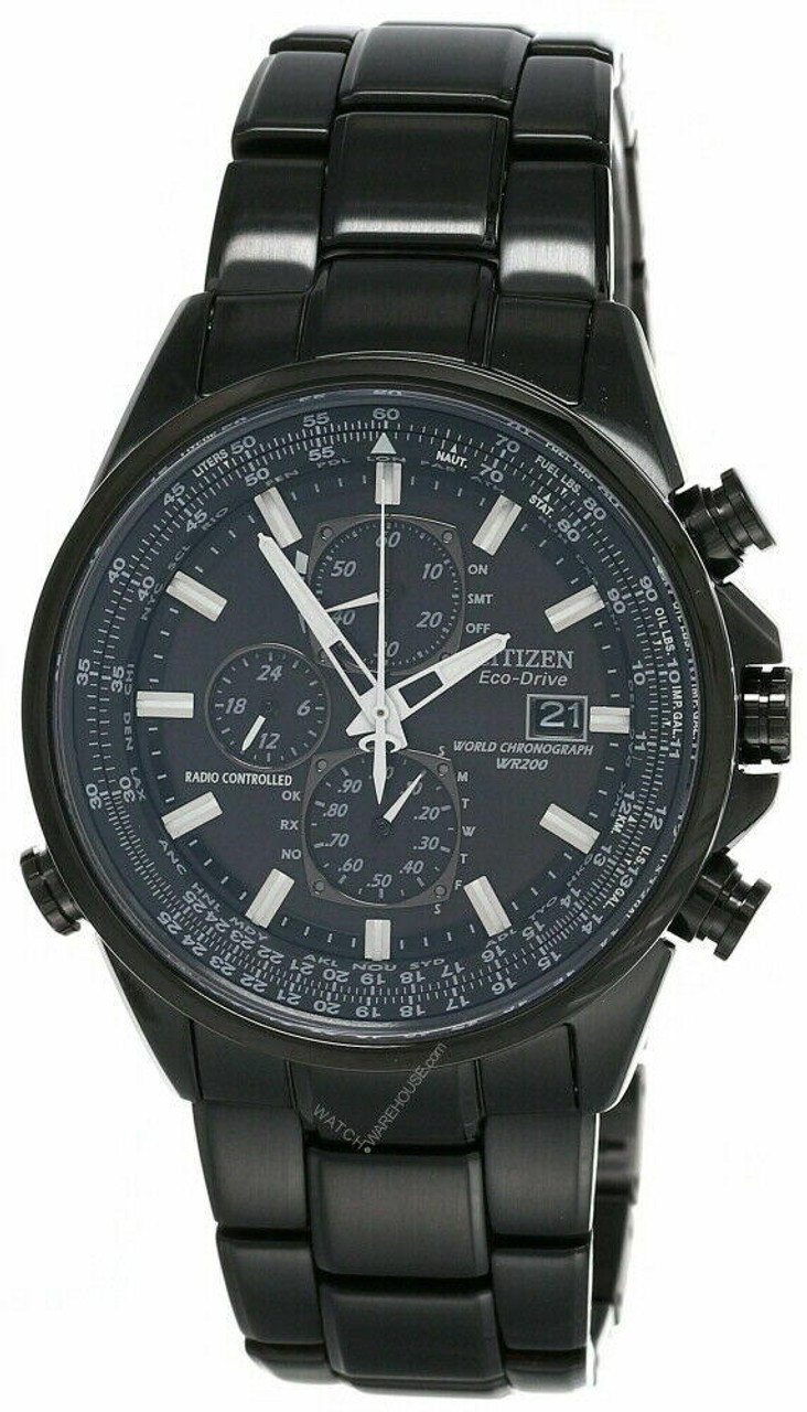 CITIZEN Eco Drive Black Dial SS Men's Watch AT8025-51E | Fast