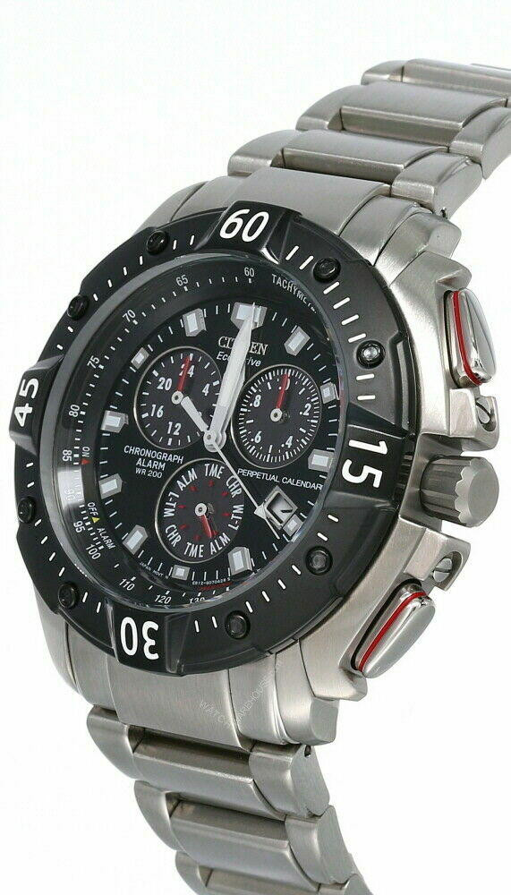 CITIZEN Eco-Drive Black Dial Chrono S-Steel Men's Watch BL5314-52E