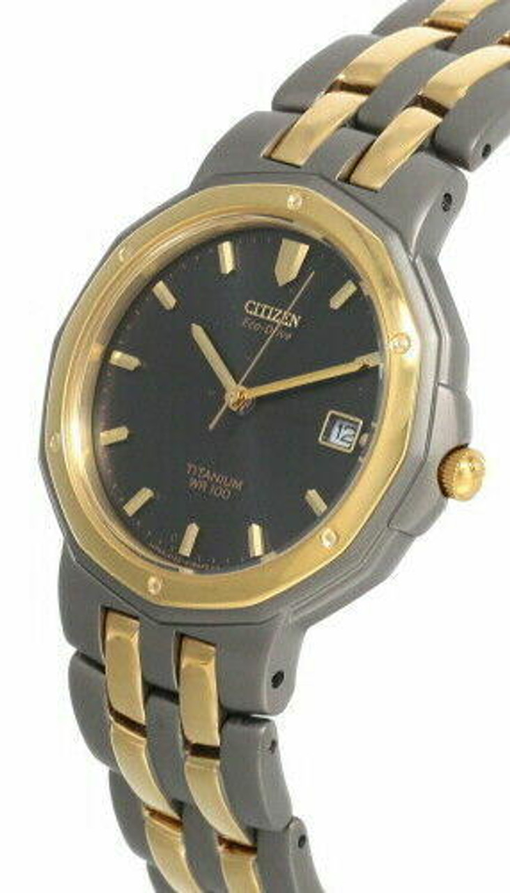 CITIZEN Eco-Drive Gray Dial 2-Tone Titanium Men's Watch BJ1074-59H