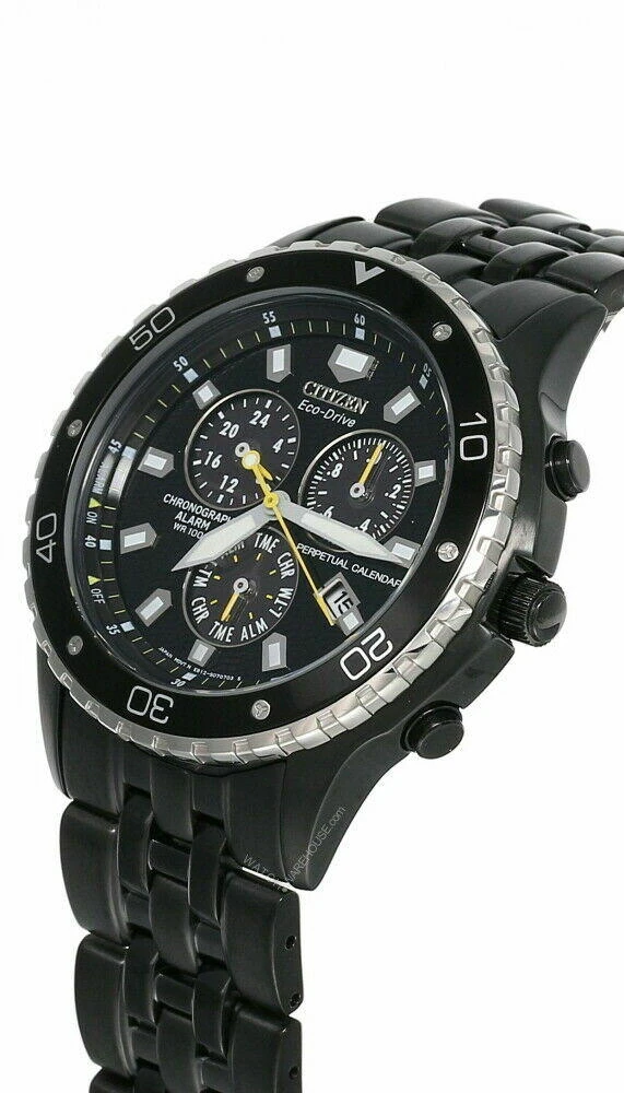 CITIZEN Eco-Drive Black Dial Black Ion-Plated SS Men's Watch