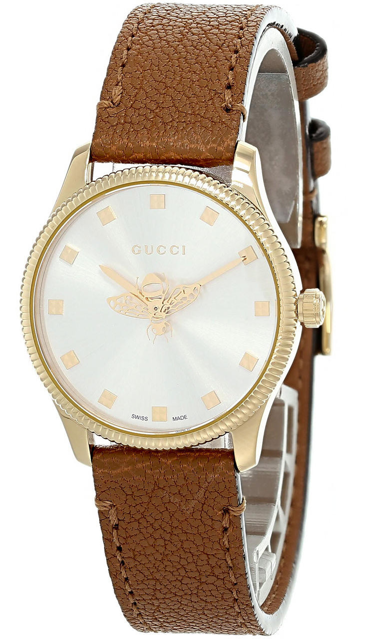 GUCCI G-Timeless 29MM SS Silver Bee Dial Slim Women's Watch