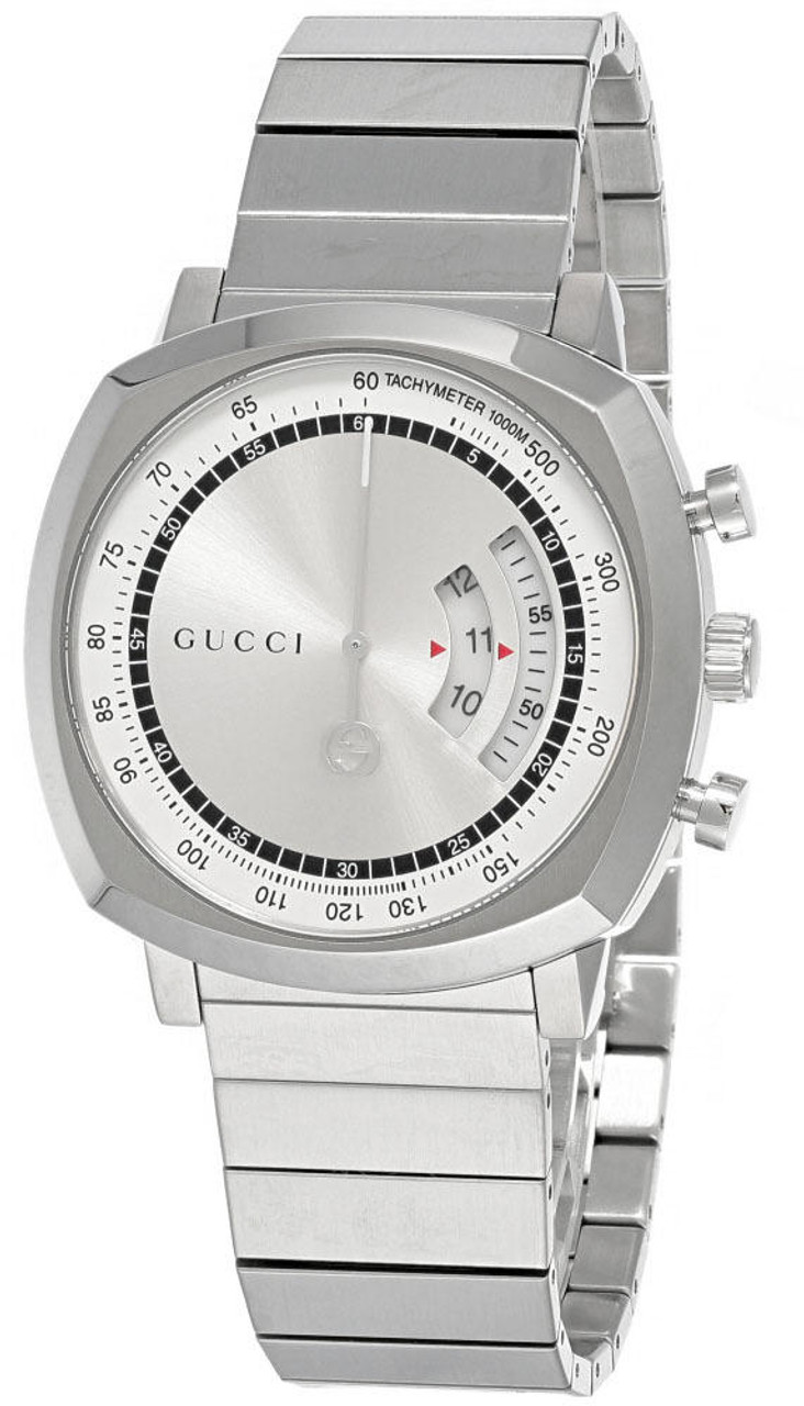 GUCCI Grip 40MM CHRONO SS Silver Dial Bracelet Men's Watch YA157302