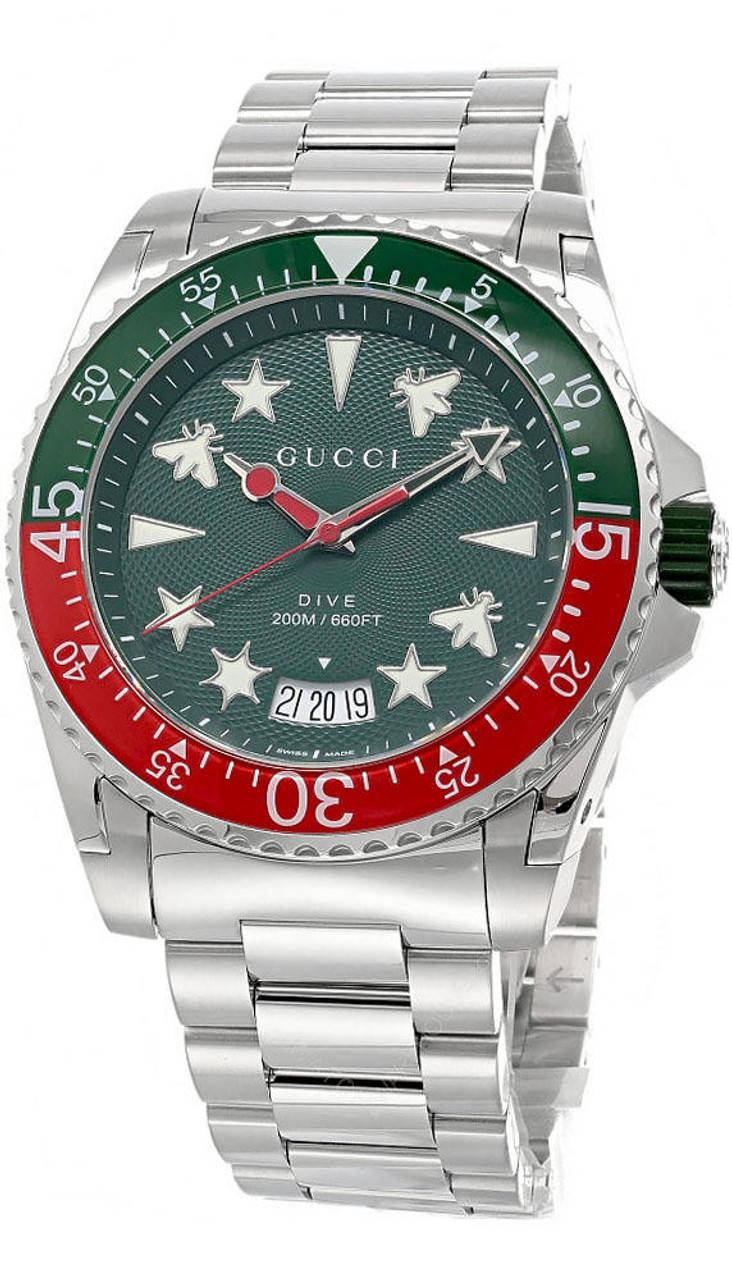 新品未使用 グッチ gucci グリーン 腕時計 YA136222ダイブ メンズ