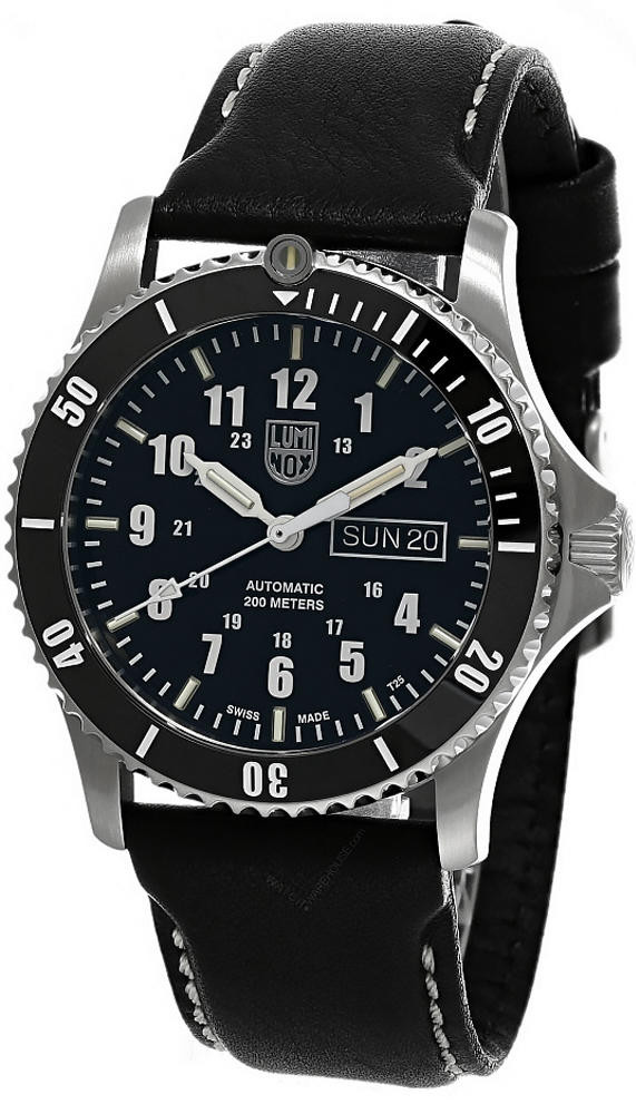 LUMINOX Sport Timer 42MM AUTO Black Leather Men's Watch XS.0921
