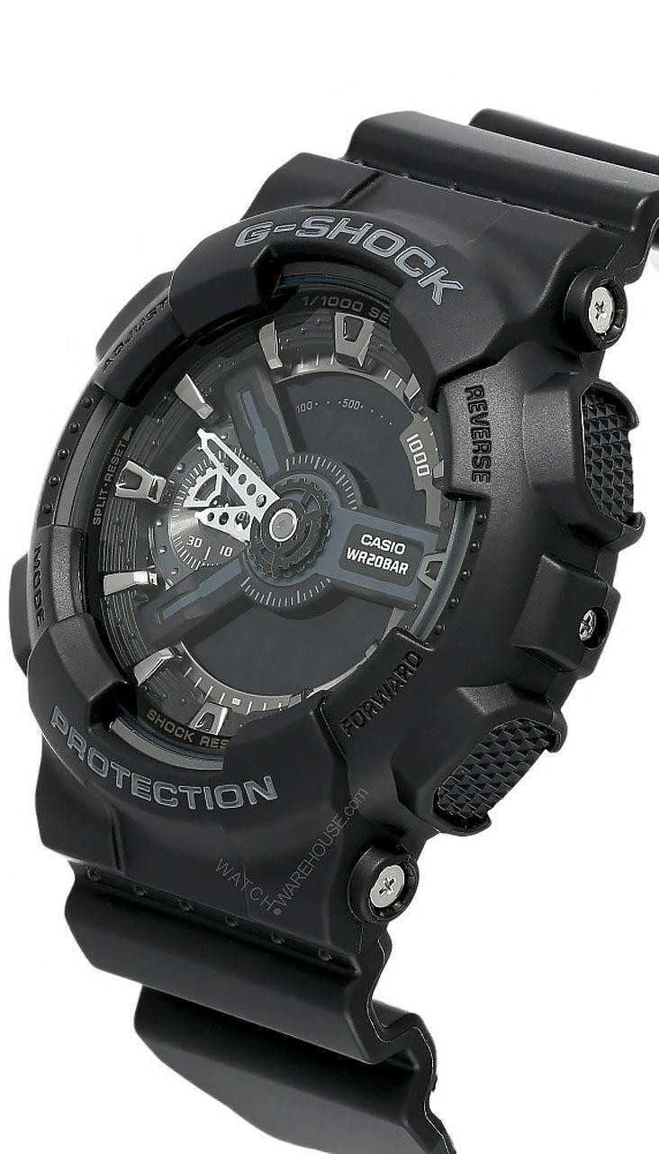 CASIO G-SHOCK Analog-Digital Black Resin Men's Watch GA110-1B