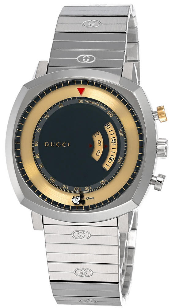 GUCCI Grip Disney Mickey Mouse 40MM QTZ SS YLW-Gold Men's Watch
