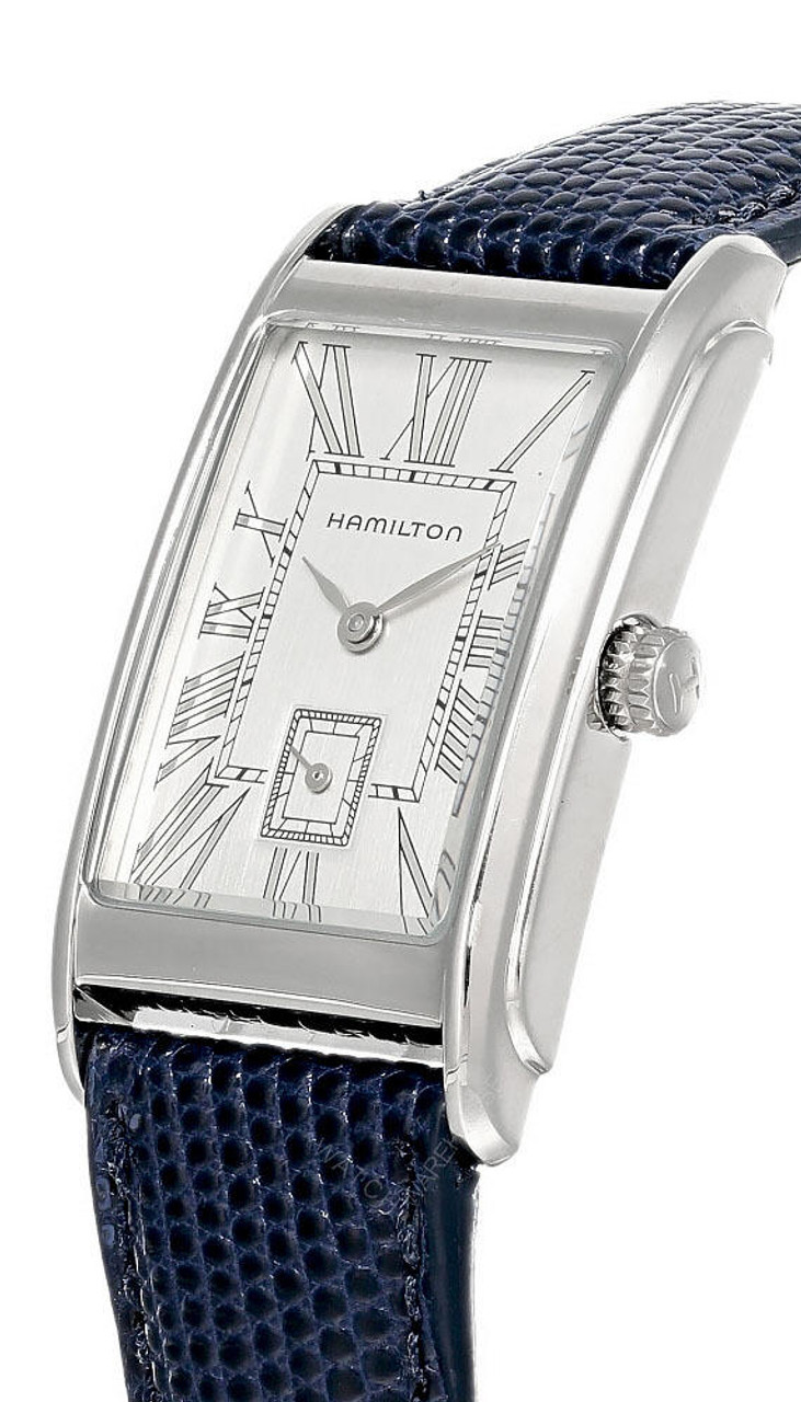 HAMILTON Quartz Silver Dial Blue Leather Strap Men's Watch H114110