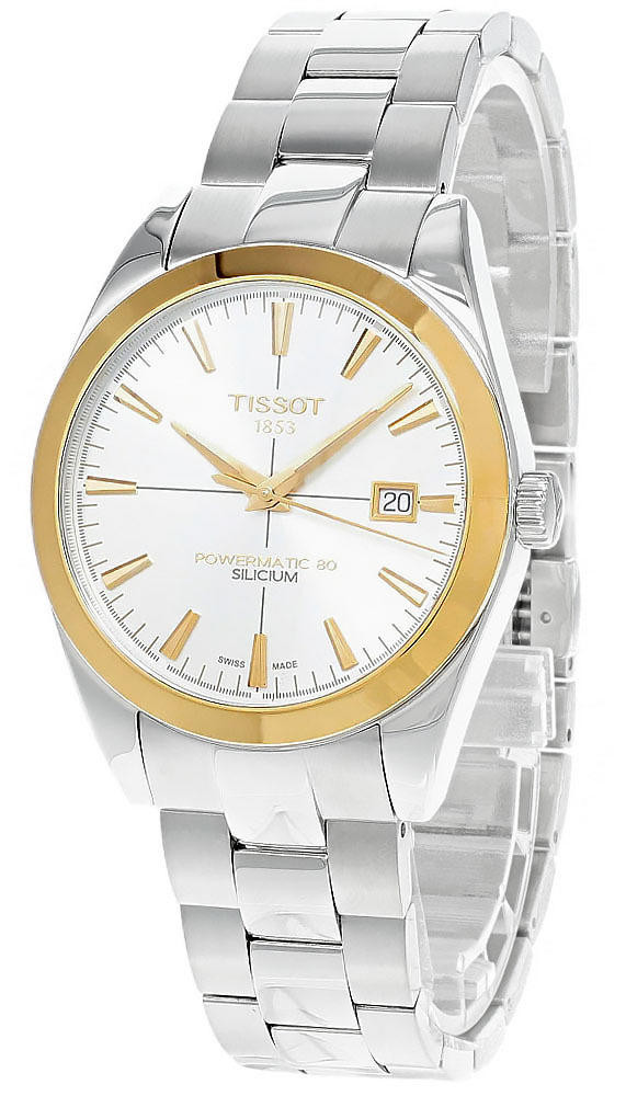 TISSOT Gentleman Powermatic 80 Silicium Solid 18K Gold Men's Watch  T9274074103101
