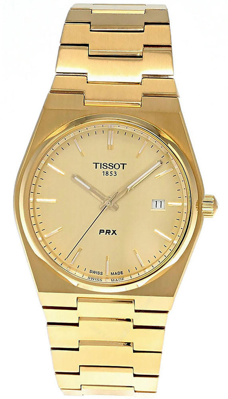 TISSOT PRX 39.5MM Quartz S-Steel Gold Dial Men's Watch T137.410.33.021.00 |  Fast u0026 Free US Shipping | Watch Warehouse