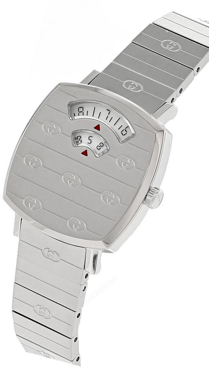 GUCCI Grip 27MM Stainless Steel Silver Dial Women's Watch YA157501