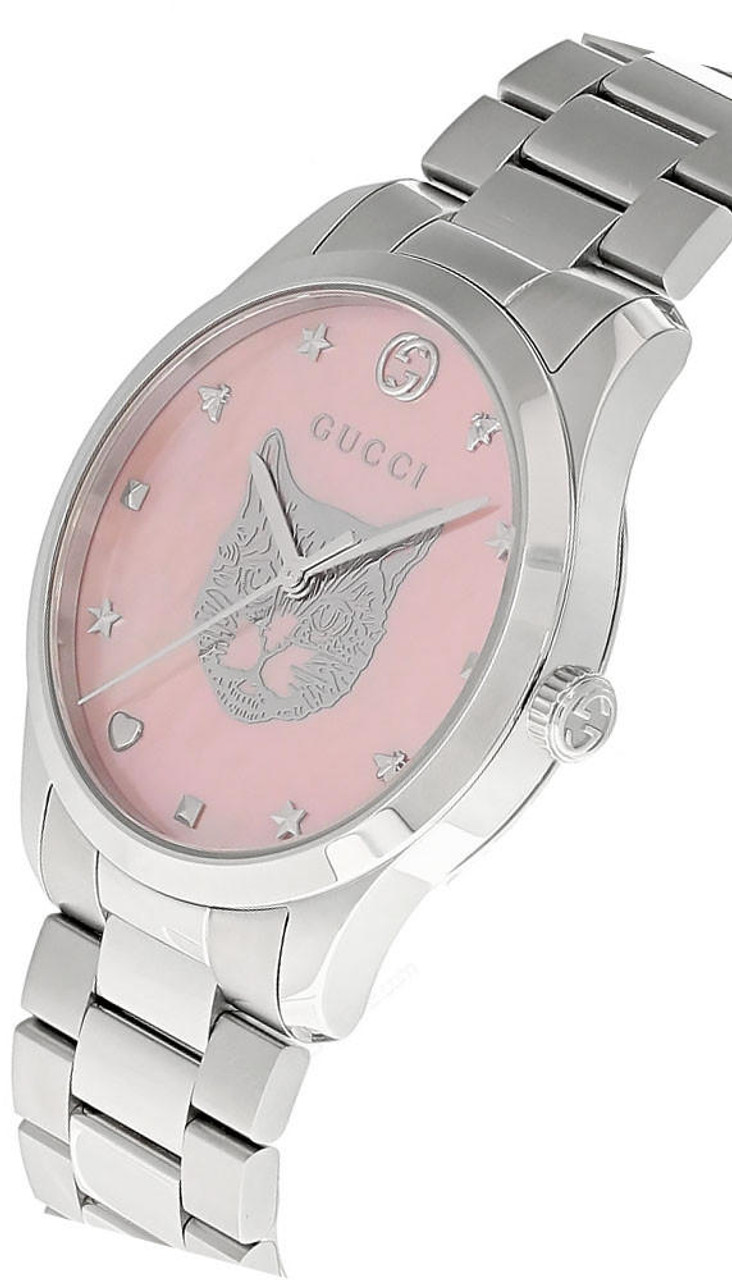 GUCCI G-Timeless Iconic 38MM QTZ SS Pink MOP Dial Unisex Watch YA1264166 |  Fast & Free US Shipping | Watch Warehouse