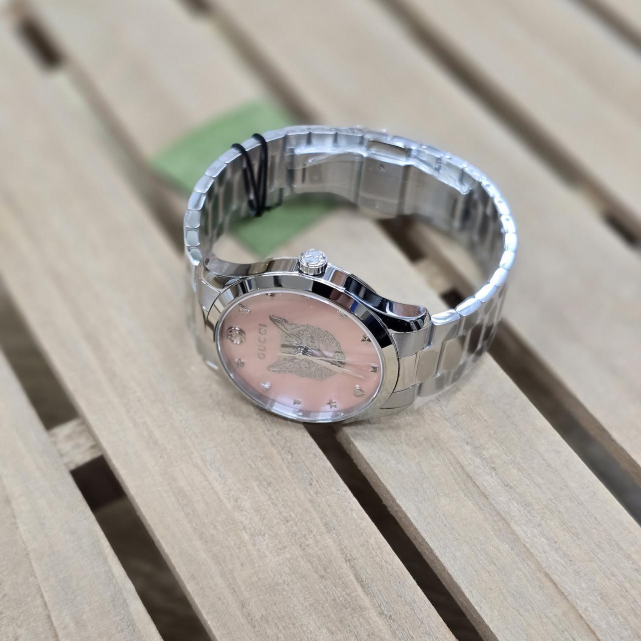 GUCCI G-Timeless Iconic 38MM QTZ SS Pink MOP Dial Unisex