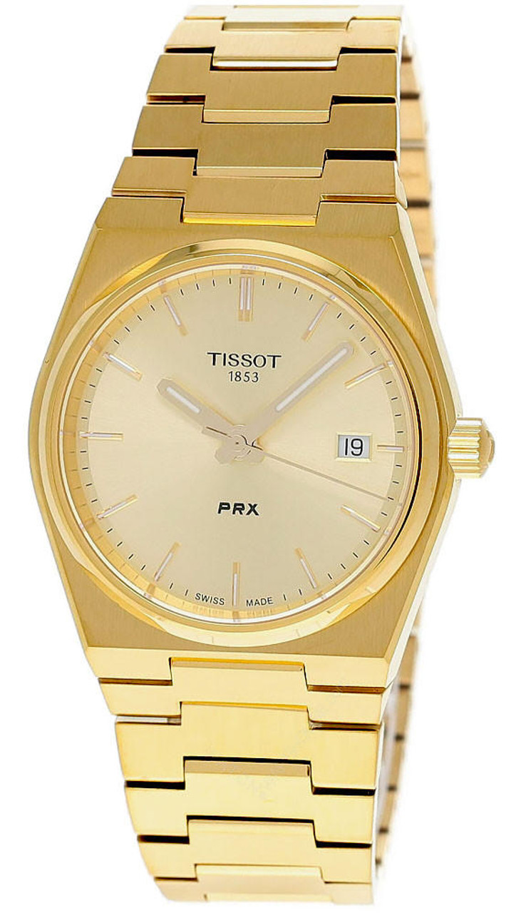 【美品】TISSOT PRX 35㎜ゴールド TISSOT PRX 35MM QTZ S-Steel Gold Dial Unisex Watch T137