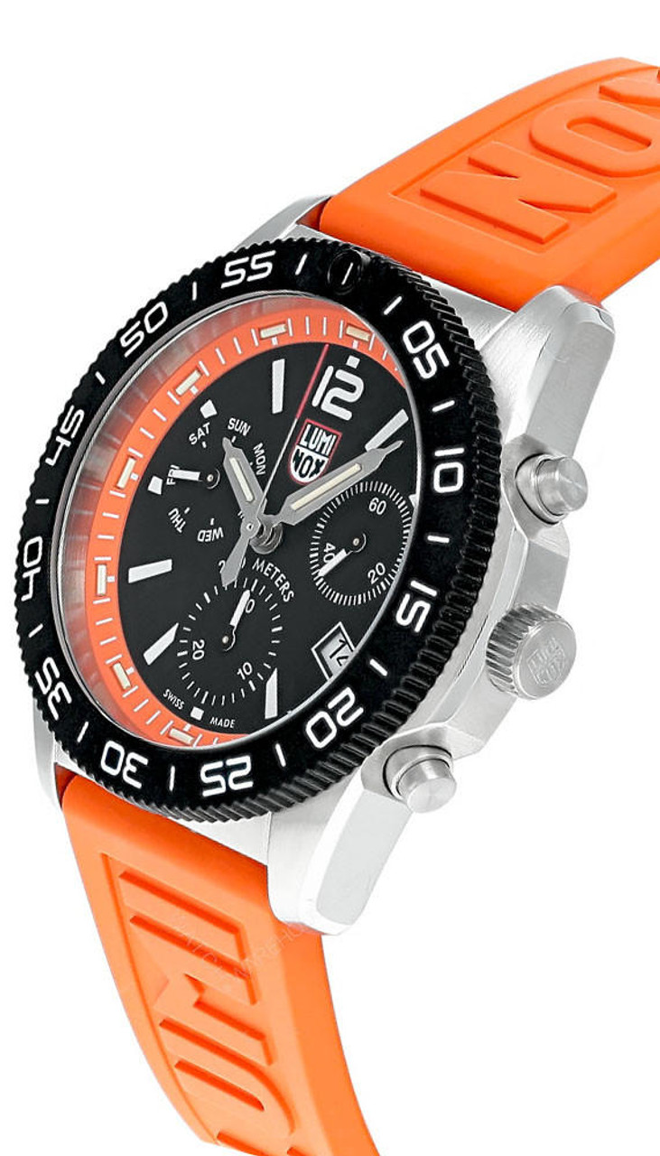 LUMINOX Pacific Diver CHRONO 44MM Orange Rubber Men's Watch XS.3149