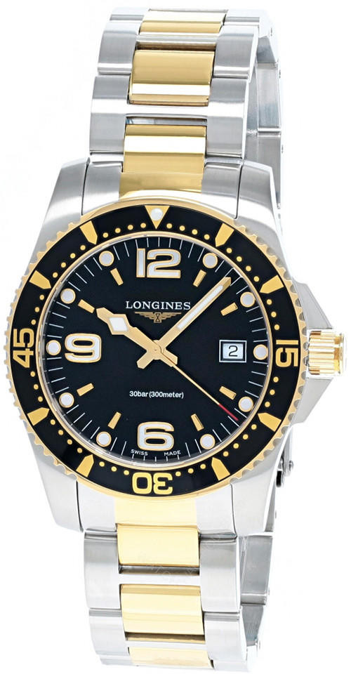 LONGINES HydroConquest Quartz SS 41MM Black Dial Men's Watch L3