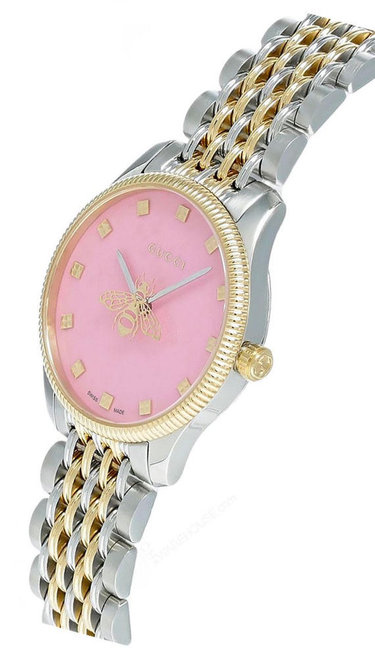 GUCCI G-Timeless 29MM Quartz SS Pink Dial Women's Watch