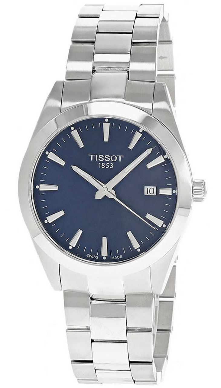 TISSOT Gentleman 40MM Stainless Steel Blue Dial Men's Watch T127