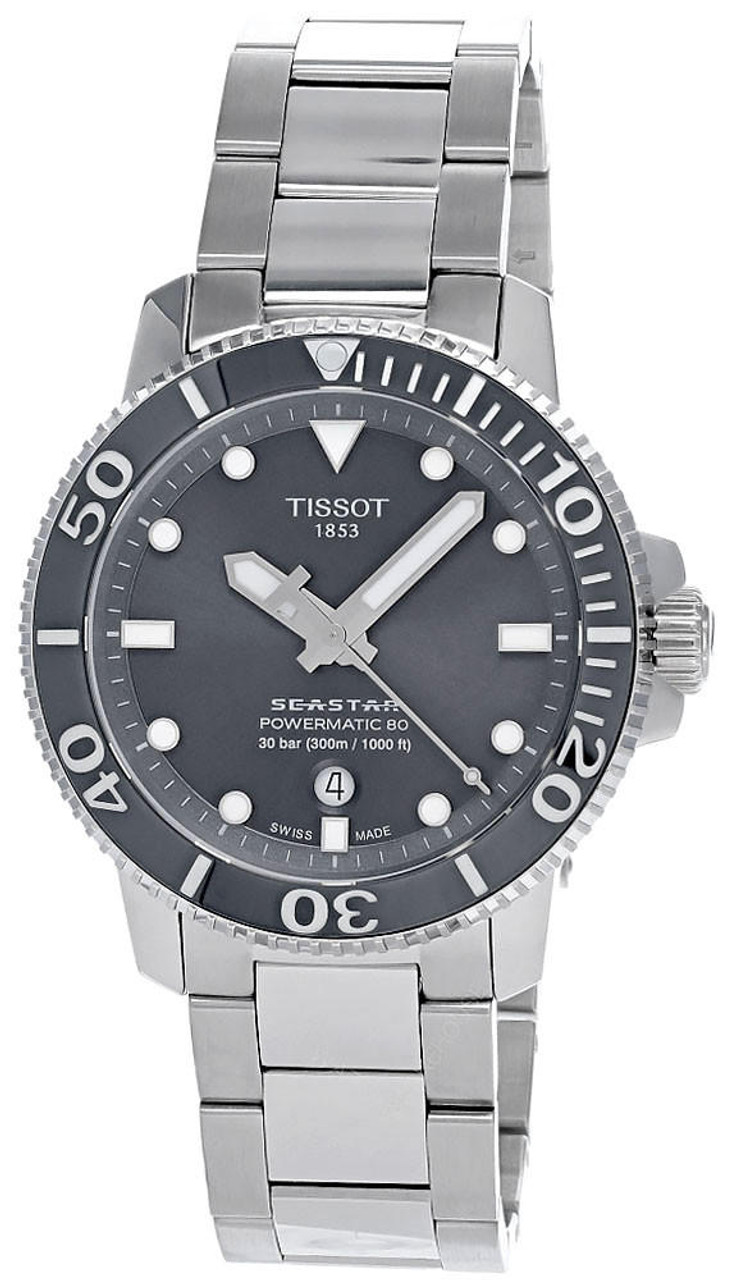 TISSOT Seastar 1000 Powermatic 43MM SS BLK Dial Men's Watch