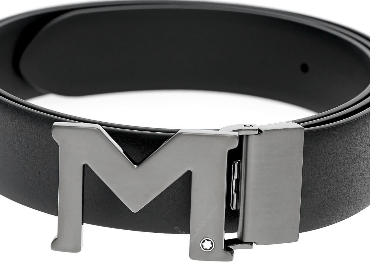 MONTBLANC M Buckle 35MM Black Reversible Genuine Leather Belt 129445