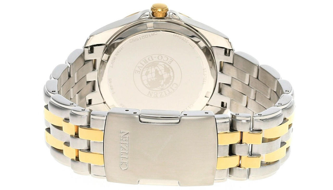 CITIZEN Eco-Drive Black Dial Two Tone S-steel Men's Watch