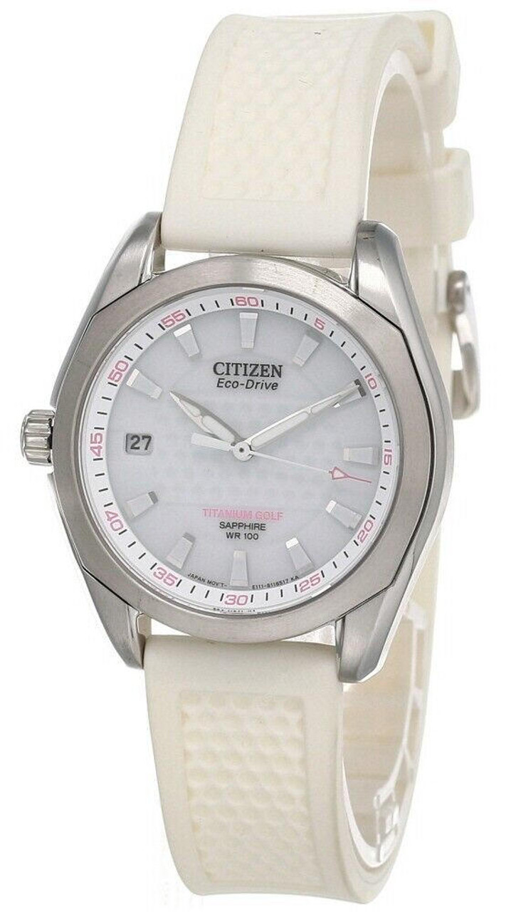 CITIZEN White Dial Rubber Women's Watch EO1070-05A