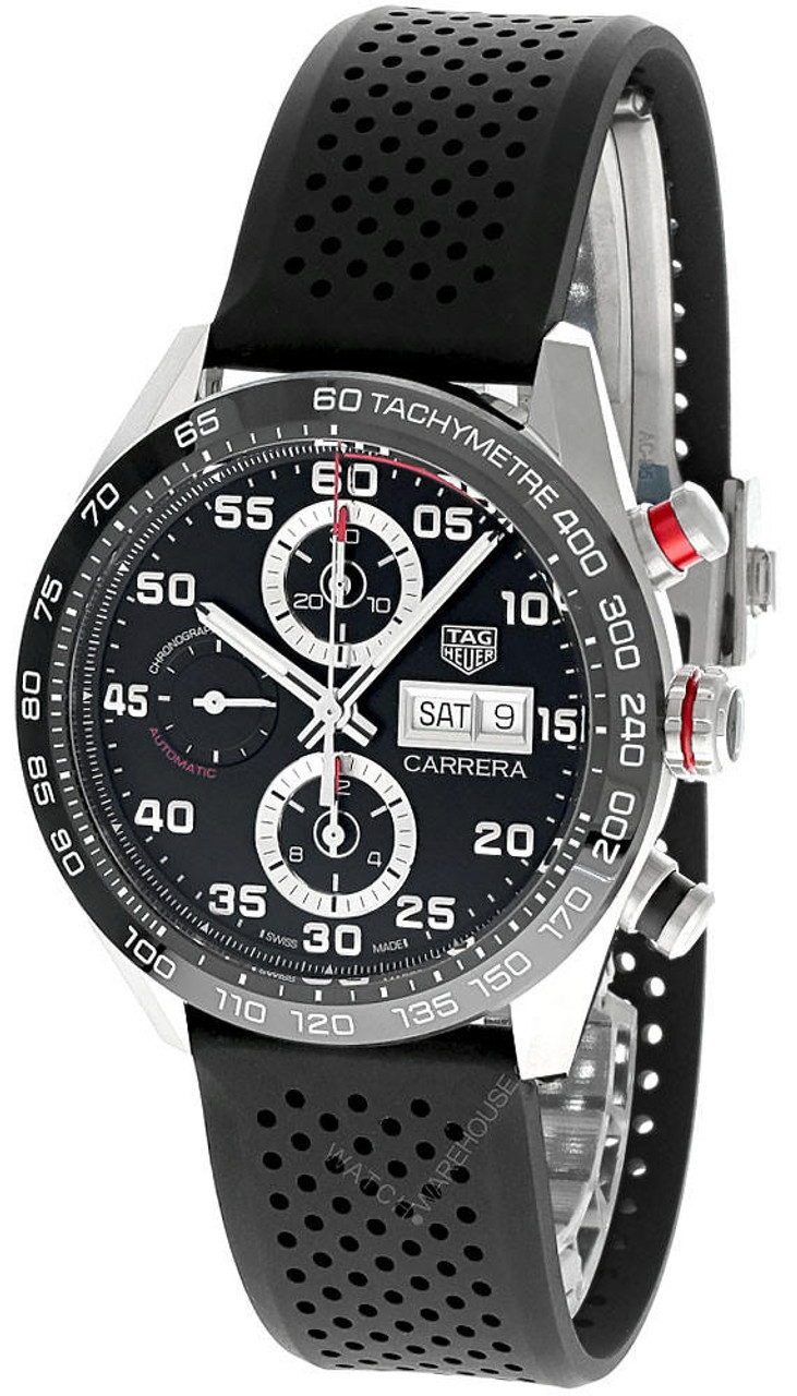TAG HEUER Carrera 44MM AUTO Black Dial Rubber Men's Watch CBN2A1AA.FT6228 TAG HEUER Carrera 44MM AUTO Black Dial Rubber Men's Watch CBN2A1AA.FT6228