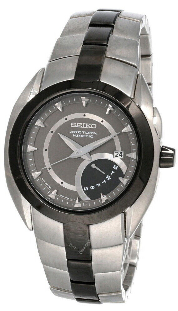 Seiko Arctura Kinetic Black Dial SS Bracelet Men's Watch SRN017