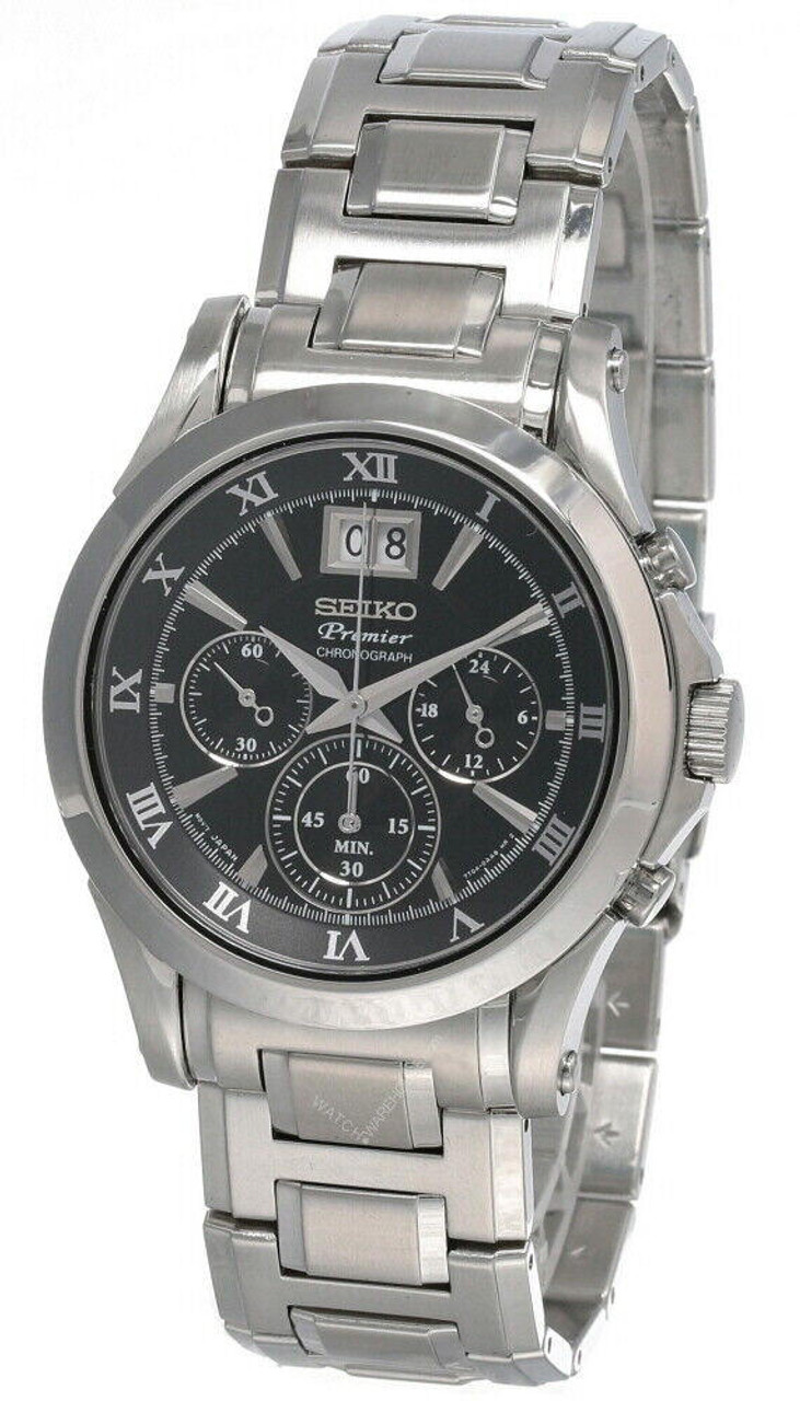 Seiko watches Seiko Premier Chrono Black Dial SS Bracelet Men's Watch SPC057 Seiko watches Seiko Premier Chrono Black Dial SS Bracelet Men's Watch SPC057
