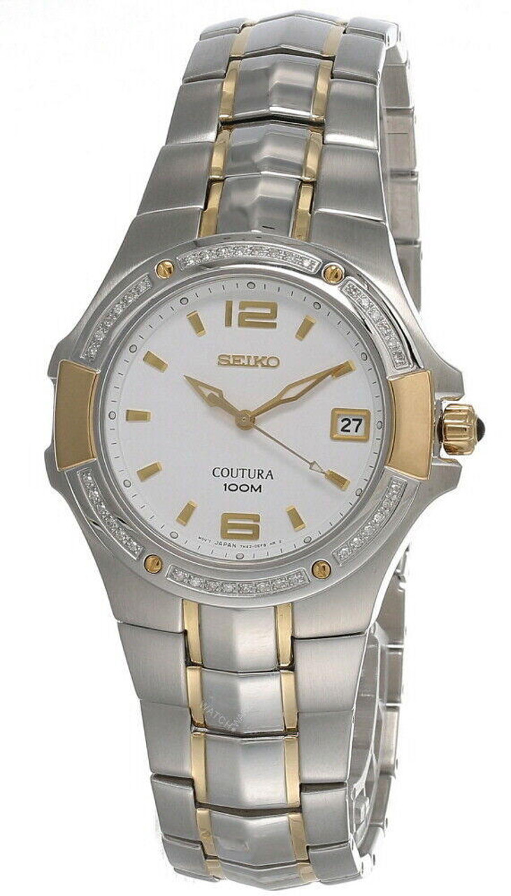 Seiko Coutura 41MM White Dial 2-Tone Men's Watch SGED28