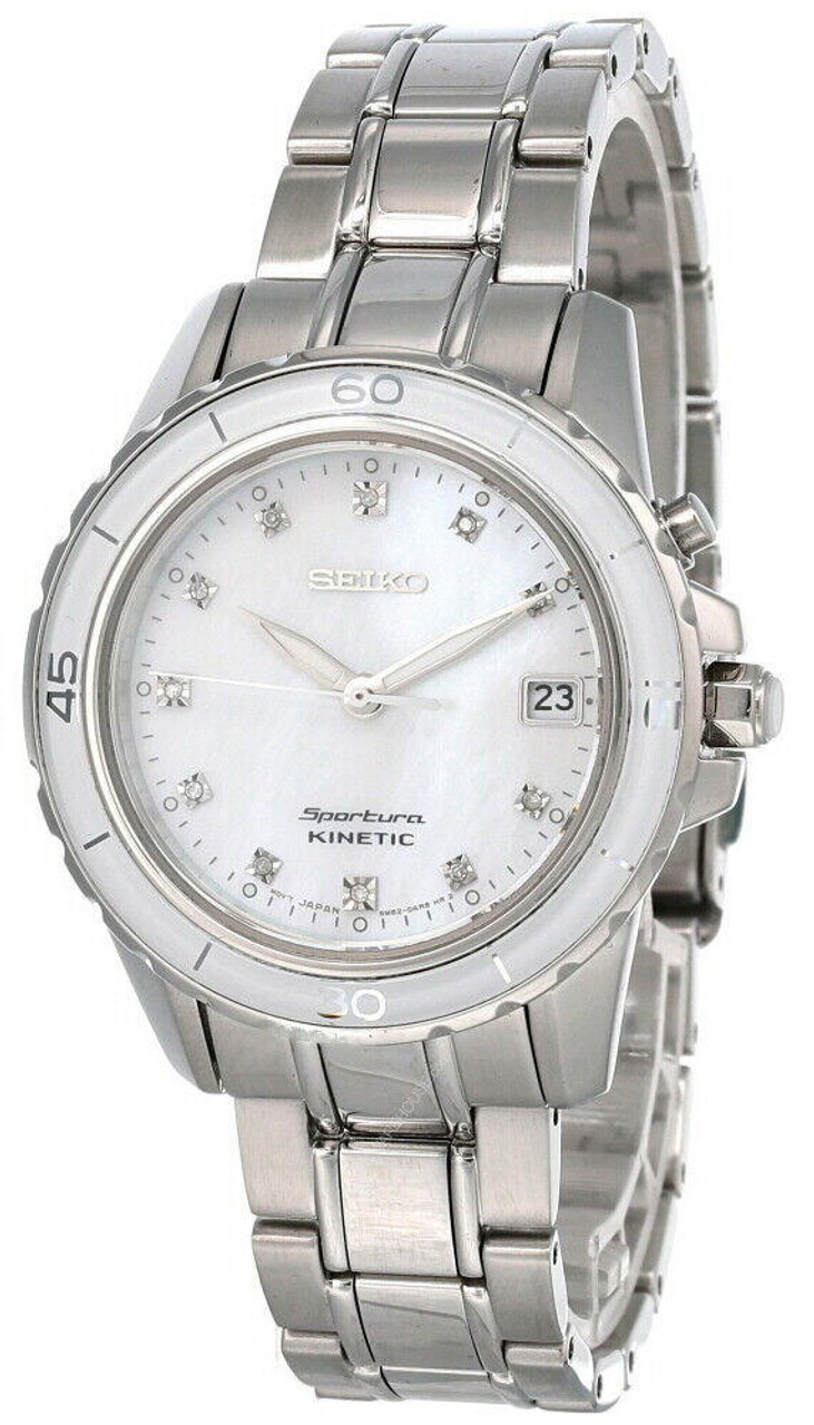 Seiko Sportura Kinetic MOP Dial S-Steel Women's Watch SKA881