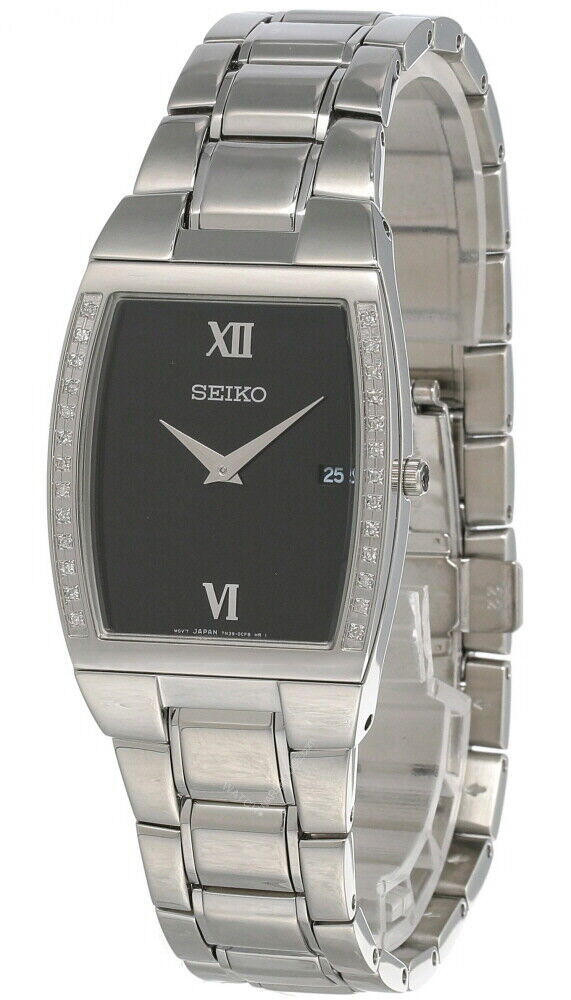 SEIKO Black Dial Stainless Steel 34MM Men's Watch SKP319 | Fast