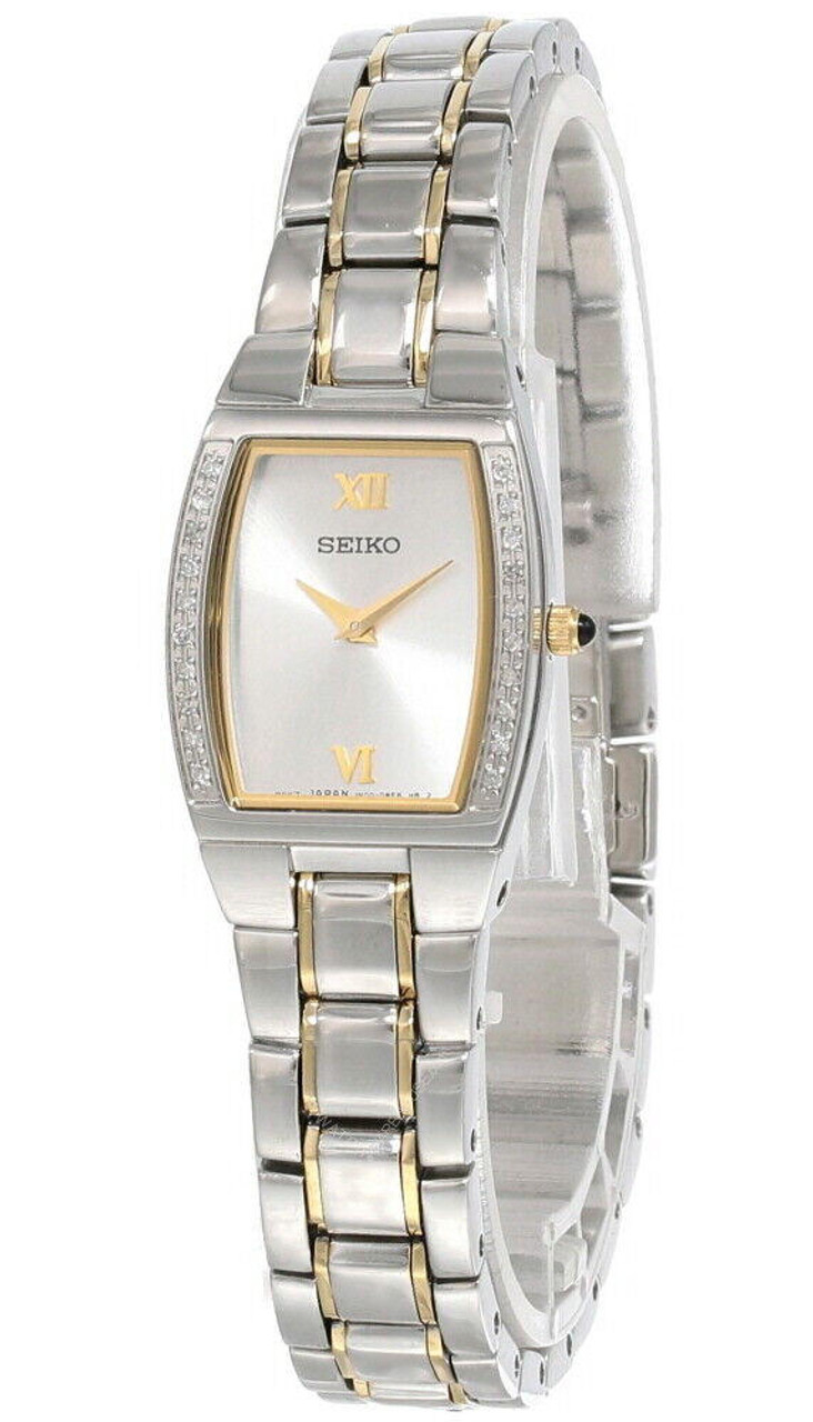 Seiko Diamond Two-Tone Watch SUJE81 Womens 海外 即決-