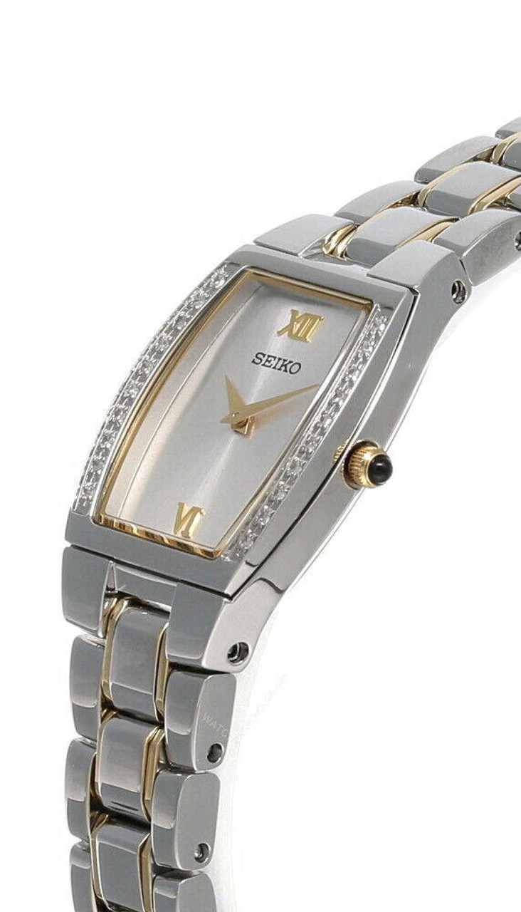 Seiko Diamond Two-Tone Watch SUJE81 Womens 海外 即決-