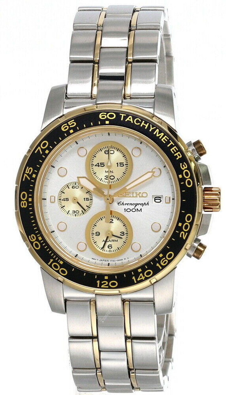 Silver Dial Chrono Alarm Two -tone SS Men's Watch SNAB62 | & Free US Shipping | Watch Warehouse