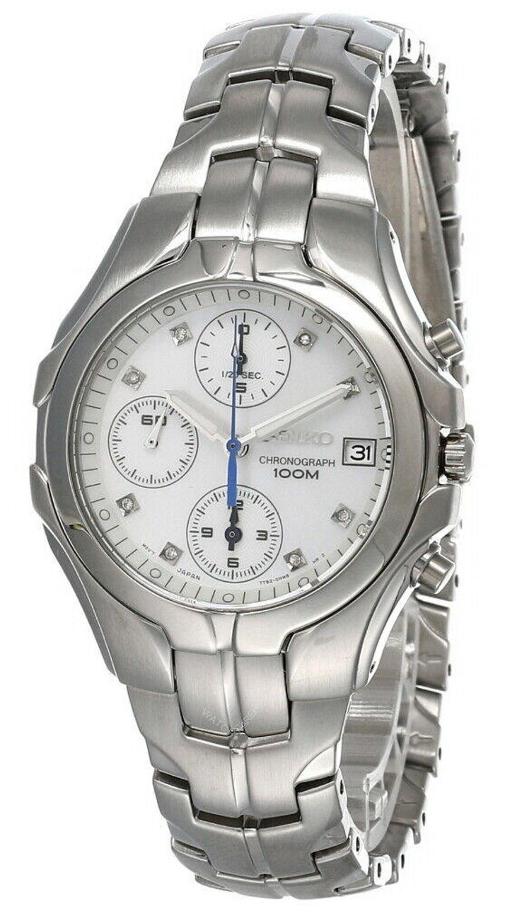 Seiko Chronograph White Dial Stainless Steel Women's Watch SNDZ25